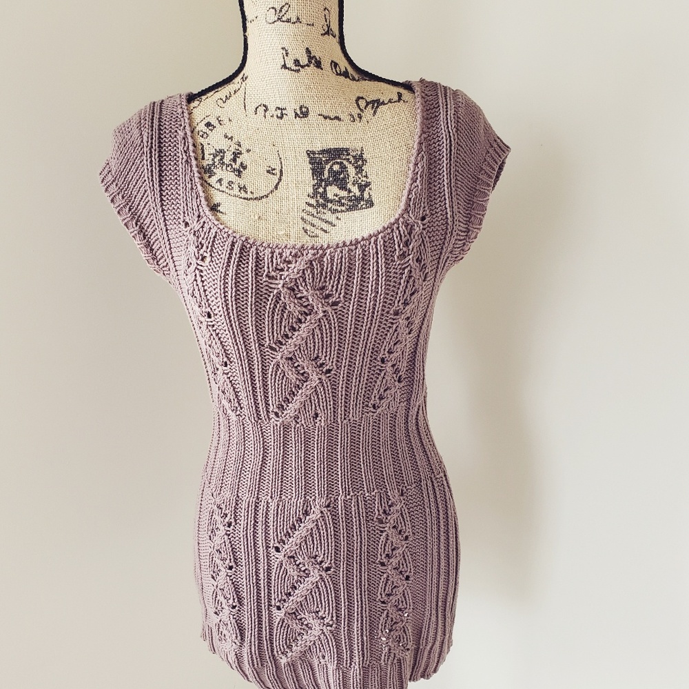 {Anthropologie} Cable Knit Tunic Sweater Top